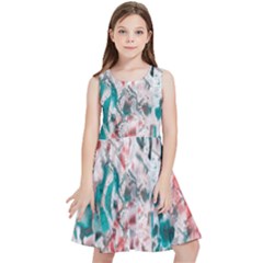 Colorful Spotted Reptilian Coral Kids  Skater Dress by MickiRedd