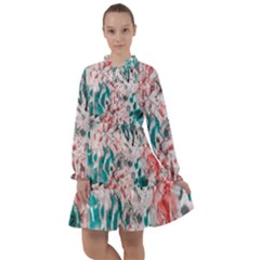 Colorful Spotted Reptilian Coral All Frills Chiffon Dress by MickiRedd