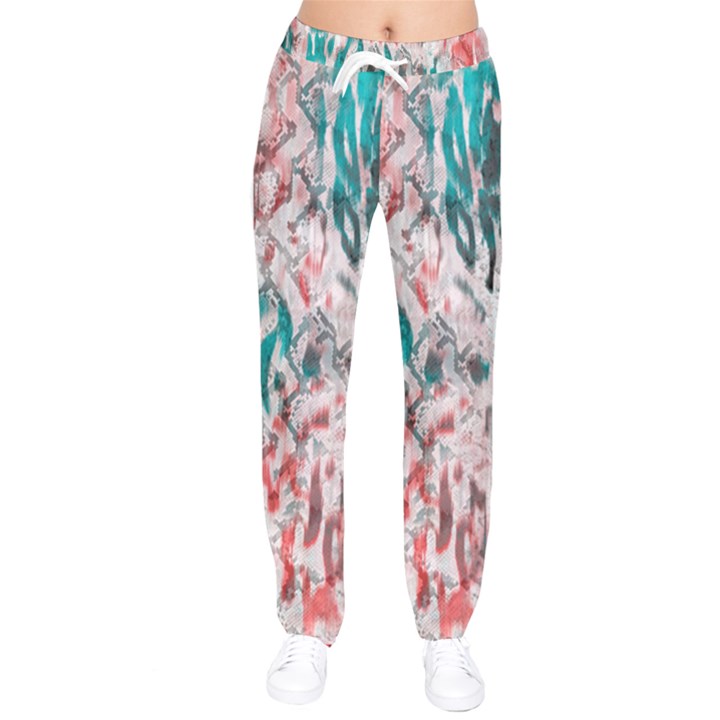 Colorful Spotted Reptilian Coral Women velvet Drawstring Pants