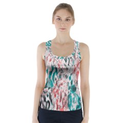 Colorful Spotted Reptilian Coral Racer Back Sports Top by MickiRedd