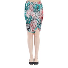 Colorful Spotted Reptilian Coral Midi Wrap Pencil Skirt by MickiRedd