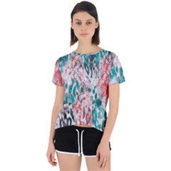 Colorful Spotted Reptilian Coral Open Back Sport Tee by MickiRedd