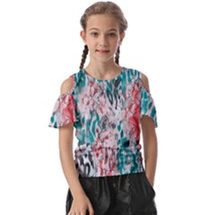 Colorful Spotted Reptilian Coral Kids  Butterfly Cutout Tee by MickiRedd