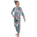 Colorful Spotted Reptilian Coral Kids  Long Sleeve Set  View1