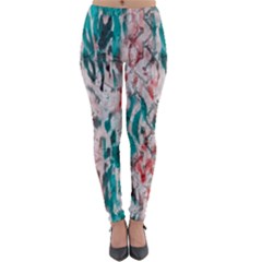 Colorful Spotted Reptilian Coral Lightweight Velour Leggings by MickiRedd