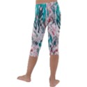 Colorful Spotted Reptilian Coral Kids  Lightweight Velour Capri Leggings  View4