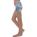 Colorful Spotted Reptilian Coral Kids  Lightweight Velour Yoga Shorts View2