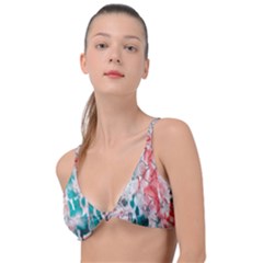 Colorful Spotted Reptilian Coral Knot Up Bikini Top by MickiRedd