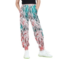 Colorful Spotted Reptilian Coral Kids  Elastic Waist Pants by MickiRedd