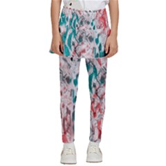 Colorful Spotted Reptilian Coral Kids  Skirted Pants