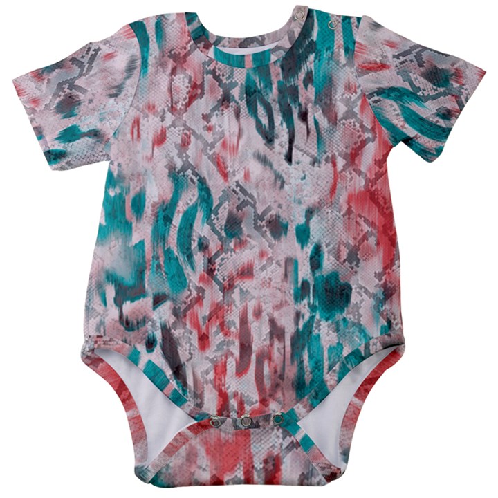 Colorful Spotted Reptilian Coral Baby Short Sleeve Onesie Bodysuit