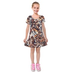 Glaminmal Kids  Short Sleeve Velvet Dress