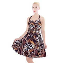 Glaminmal Halter Party Swing Dress 