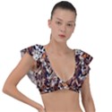 Glaminmal Plunge Frill Sleeve Bikini Top View1