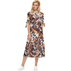 Glaminmal Bow Sleeve Chiffon Midi Dress by MickiRedd