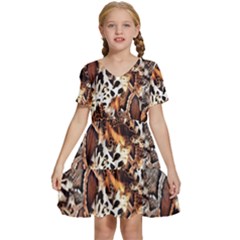 Glaminmal Kids  Short Sleeve Tiered Mini Dress