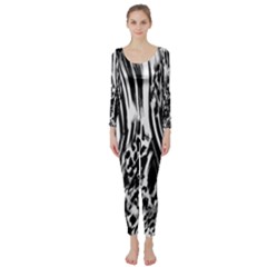 Zebra Leopard Black 7000 Long Sleeve Catsuit by MickiRedd