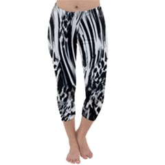 Zebra Leopard Black 7000 Capri Winter Leggings 