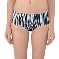 Zebra Leopard Black 7000 Mid-waist Bikini Bottoms by MickiRedd