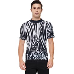 Zebra Leopard Black 7000 Men s Short Sleeve Rash Guard by MickiRedd