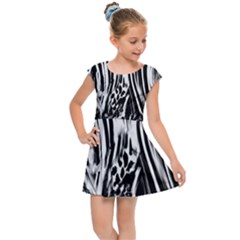 Zebra Leopard Black 7000 Kids  Cap Sleeve Dress by MickiRedd