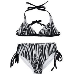 Zebra Leopard Black 7000 Kids  Classic Bikini Set by MickiRedd