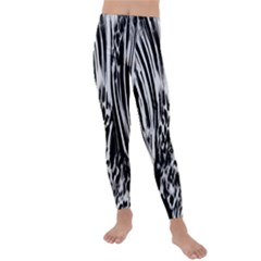 Zebra Leopard Black 7000 Kids  Lightweight Velour Leggings by MickiRedd