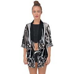 Zebra Leopard Black 7000 Open Front Chiffon Kimono