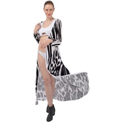 Zebra Leopard Black 7000 Maxi Chiffon Beach Wrap