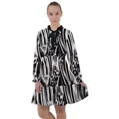 Zebra Leopard Black 7000 All Frills Chiffon Dress by MickiRedd