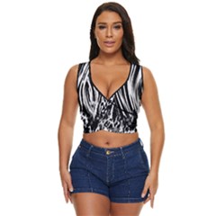 Zebra Leopard Black 7000 Women s Sleeveless Wrap Top by MickiRedd