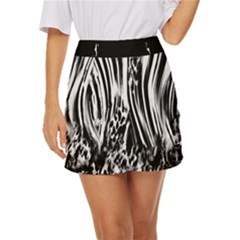 Zebra Leopard Black 7000 Mini Front Wrap Skirt