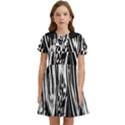 Zebra Leopard Black 7000 Kids  Bow Tie Puff Sleeve Dress View1