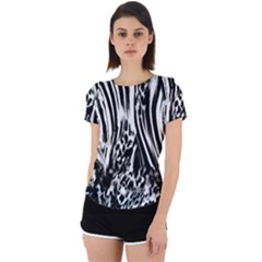 Zebra Leopard Black 7000 Back Cut Out Sport Tee