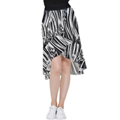 Zebra Leopard Black 7000 Frill Hi Low Chiffon Skirt by MickiRedd