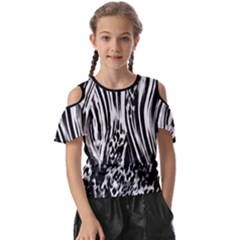 Zebra Leopard Black 7000 Kids  Butterfly Cutout Tee