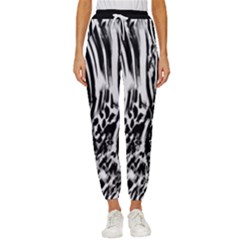 Zebra Leopard Black 7000 Cropped Drawstring Pants by MickiRedd