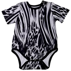 Zebra Leopard Black 7000 Baby Short Sleeve Onesie Bodysuit by MickiRedd