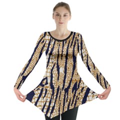 Tiger Snake Black 7000 Long Sleeve Tunic  by MickiRedd