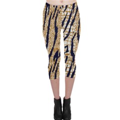 Tiger Snake Black 7000 Capri Leggings  by MickiRedd