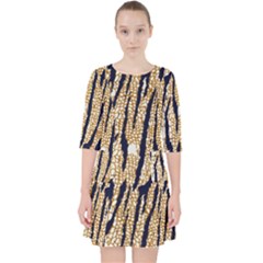 Tiger Snake Black 7000 Quarter Sleeve Pocket Dress by MickiRedd