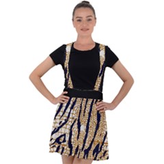 Tiger Snake Black 7000 Velvet Suspender Skater Skirt by MickiRedd