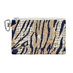 Tiger Snake Black 7000 Canvas Cosmetic Bag (large) by MickiRedd