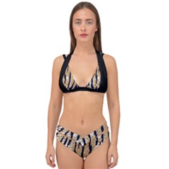 Tiger Snake Black 7000 Double Strap Halter Bikini Set by MickiRedd