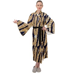 Tiger Snake Black 7000 Maxi Velour Kimono by MickiRedd