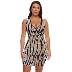 Tiger Snake Black 7000 Draped Bodycon Dress