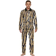 Tiger Snake Black 7000 Men s Long Sleeve Velvet Pocket Pajamas Set by MickiRedd