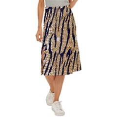 Tiger Snake Black 7000 Midi Panel Skirt by MickiRedd