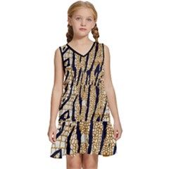 Tiger Snake Black 7000 Kids  Sleeveless Tiered Mini Dress