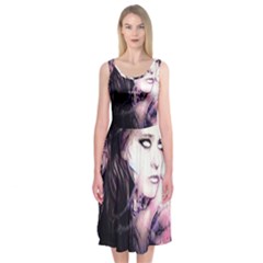 Sakura Girl Midi Sleeveless Dress by MRNStudios